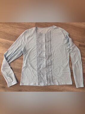 J. Crew Light Blue Long-Sleeve Feather Jersey top